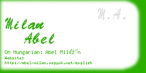 milan abel business card